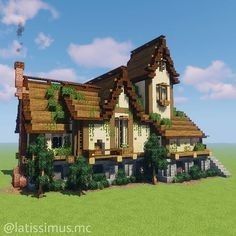 a large house in the middle of a green field