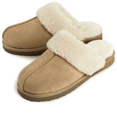 Experience the epitome of comfort with these women plush clog slippers with these clog slippers, meticulously crafted with a sumptuous suede-like exterior coupled with an exquisitely soft faux fur interior that gently envelopes your feet in continuous warmth. The sturdily constructed, slip-resistant sole ensures unwavering stability for routine indoor use as well as sporadic outdoor activities. This pair is characterized by an open-heel clog configuration, facilitating effortless slip-on ease, m Slip-on Indoor Clogs, Comfortable Closed Toe Slippers With Faux Fur Lining, Comfortable Slippers With Faux Fur Lining, Comfortable Clogs With Faux Fur Lining, Comfortable Clogs With Faux Fur Lining And Round Toe, Brown Plush Lined Indoor Slippers, Comfortable Slip-on Clogs With Faux Fur Lining, Cozy Sheepskin Slip-on Slippers, Shearling Cushioned Slip-on Slippers