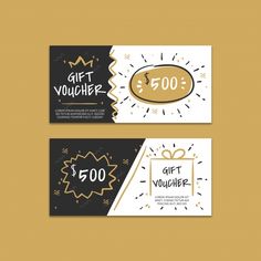 two gift voucher cards with an image of a smiling face on the front and back