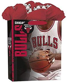 the chicago bulls gift bag has a basketball in it