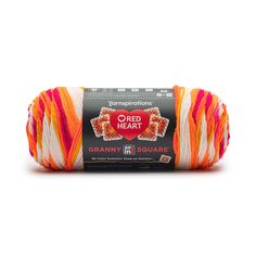 an orange and pink yarn ball with the words crochet heart written on it