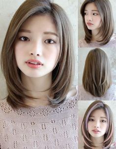 Shoulder Length Hair With Layers Side Part, Shoulder Length Haircuts For Women, Short Hair Cuts For Round Faces, Asian Short Hair, Haircut Inspiration, Shoulder Length Hair Cuts, Round Face Haircuts, Short Hair Styles For Round Faces