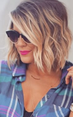 hair Blond Balayage, Short Wavy, Love Hair, Hair Today, Hair Skin, Ombre Hair