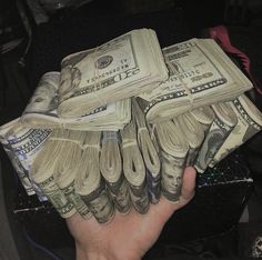 a person holding a bunch of money in their hand