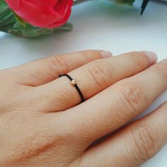 Black String Ring 14k Gold Make your day more colorful with some of my items. Each one of them is handmade with a lot of love and positive energy. Protection ring with black string, ideal gift for both you and your loved ones. Ring size when open is 1.5" /3.5cm. If you want a different size please let me know. If you have questions or ideas, do not hesitate to ask them. Thank you for visiting my store! For more great jewelry you can visit this link  https://www.etsy.com/shop/NataliaArttCo?ref=se String Ring, Gold Promise Ring, Energy Protection, Protection Ring, Promise Ring For Her, Her And Him, Gold Promise Rings, Black Ring, Promise Rings For Her