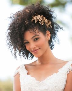 Trendy We Fryzurach, Curly Wedding Hair, Pelo Afro, Wedding Black, Hairstyles Wedding, Human Virgin Hair, Penteado Cabelo Curto