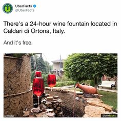 there's a 24 - hour wine fountain located in caldari di orta, italy and it's free