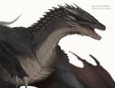 a drawing of a dragon with its mouth open