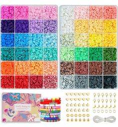 the kit includes many different colors of beads