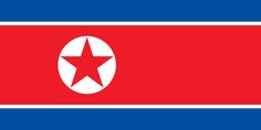 the flag of north korea is shown in red, white and blue with a star on it