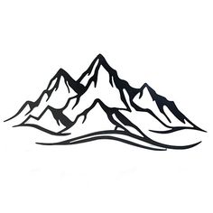 a black and white drawing of mountains