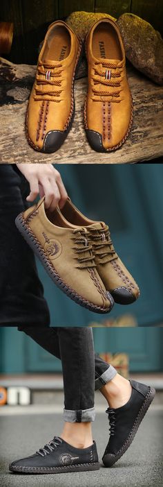 US$35.58 Men British Style Retro Stiching Soft Sole Lace Up Flat Cap-toe Casual Shoes Men's British Style, Cap Toe Shoes, Casual Dress Shoes, Flat Cap, Mens Style, Lace Up Flat, Bow Ties, British Style, Style Retro