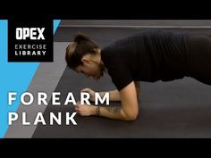 a woman is doing push ups on her stomach with the words, forearm plank