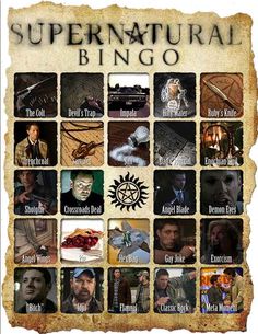 the supernaturalatural bingo game is shown here