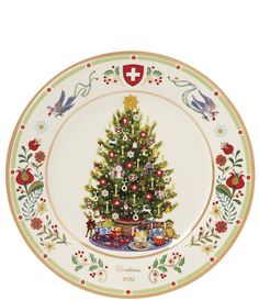 a plate with a christmas tree on it