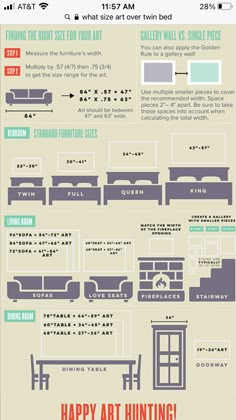 an info sheet showing the different types of furniture in each room and how to use it