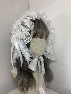 The price is for a hairband only, others are not included. Goth Headpiece, Lace Hairband, White Gothic, Headband White, Style Headband, Kawaii Style, Lace Design, Hair Band, Headpiece