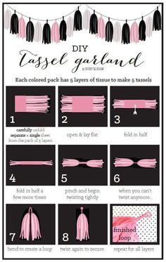 instructions for how to make tassel garlands