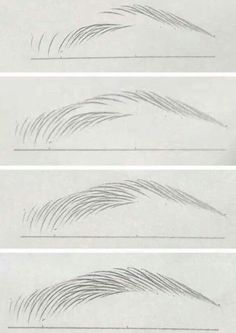 three different stages of drawing the top and bottom of a wave with long hair on it