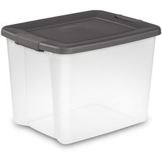 a plastic storage container with lid and handle