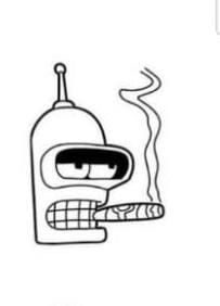 Bender Futurama Drawing, Futurama Flash Tattoo, Trippy Minimalist Tattoo, Bender Tattoo Futurama, Futurama Tattoo Ideas, Easy Small Tattoo Ideas, Hey Arnold Tattoo, Bender Drawing, Rockstar Tattoos