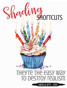 a cupcake with candles on it and the words, how to teach you to shape