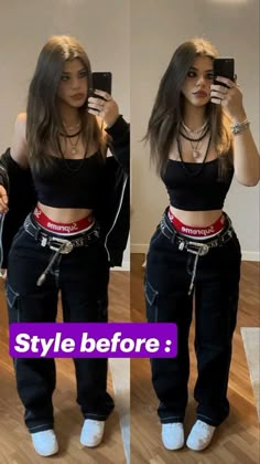 Yk2 Style Aesthetic, Boxers And Jeans Women, Estilo Skater Girl, Jeans With Thongs Outfits, Girls Wearing Boxers Outfits, Yk2 Aesthetic Outfits Grunge, Outfits With Black Jeans Aesthetic, Hot Y2k Outfits, Outfits With Belts And Jeans