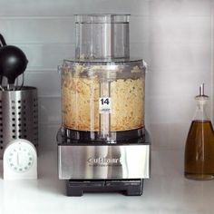 a food processor sitting on top of a counter