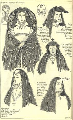 Historical Hairstyles, Historical Hats, History Fashion, Historical Period, Medieval Clothing, Women's Hats, Historical Costume, Historical Dresses, Fashion Plates