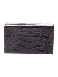 Nancy Gonzalez ClutchBlack CaimanSatin Lining with Card SlotsSnap Closure at Top Nancy Gonzalez, Clutch Handbag, Women Handbags, Caiman