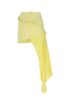 Exterior: 100% Polyester Fitted Wrap Skirt For Spring Cocktail, Fitted Wrap Skirt For Cocktail In Spring, Fitted Cocktail Wrap Skirt For Spring, Spring Cocktail Wrap Skirt Fitted, Chic Yellow Evening Skirt, Fitted Yellow Wrap Skirt, Party Mini Skirt Yellow Lined, Stretch Yellow Mini Skirt, Luxury Yellow Skirt