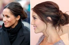 While Kate Middleton is most known for her big, bouncy hair dos, Meghan is proving one of her favourite looks is a casual, messy bun Big Bouncy Hair, Meghan Markle Hair, Hairstyle Easy, A Messy Bun, Medium Bob Hairstyles, Bouncy Hair, Easy Hairstyle, Messy Bun Hairstyles