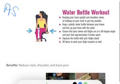 the water bottle workout app is displayed on an iphone screen, with instructions for how to use it