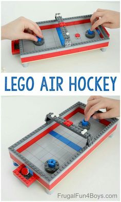 the lego air hockey game is ready to be played with your child and adults alike