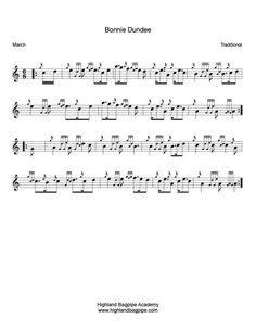 Bonnie Dundee Bagpipe Sheet Music - Learn to play bagpipe tune Bonnie Dundee Dundee, Video Lessons