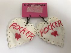 NWT Betsey Johnson Vintage Pink Rocker Chick Heart Shell Statement Drop Earrings | eBay Rocker Chick, Find Work, Statement Drop Earrings, Selling On Ebay, Vintage Pink, Rocker, Shells