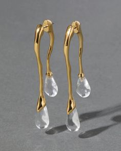 Lucite Front Back Double Drop Earring- Gold Photo | Long Drop Earrings Gold Crystal Drop Earrings, Alexis Bittar Earrings, Alexis Bittar Jewelry, Gold Fronts, Front Back Earrings, Jewelry Tips, Clear Earrings, Prom Earrings, Long Drop Earrings