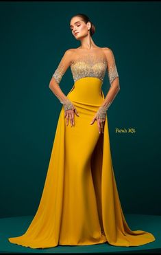 Yellow Gowns Elegant, Long Gown Elegant, Fitted Dress Classy, Baby Dress Embroidery, Yellow Evening Dresses, Chic Dress Classy, Classic Style Outfits, Fashion School, Royal Dresses