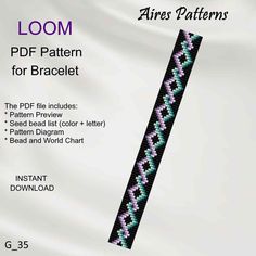 the loom pattern for bracelet is shown