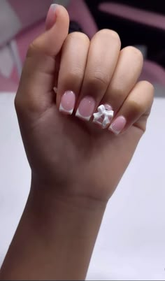 Short French Tip Set, Pictures Of Nails Designs, Basic Acrylic Nails With Rhinestones, Short And Simple Nail Designs, Very Short Nails Square, Nails Summer Square Short, Pretty Short Square Nails, Classy Nail Designs Short, Short Acrylics With Charms