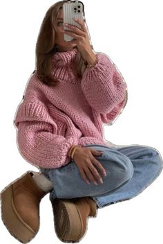 Thrift Inspiration, Vinter Mode Outfits, Lantern Sleeve Sweater, Skandinavian Fashion, Oversized Turtleneck, Comfortable Sweater, Looks Street Style, Winter Fits, Mode Inspo