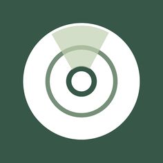 an image of a white circle with a green center on the top and bottom half