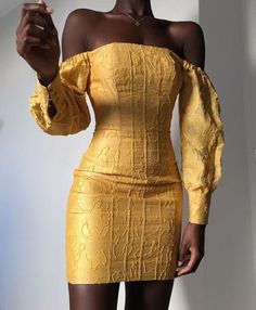 Australian Clothing, Runaway The Label, Black Femininity, Rust Dress, Black Women Fashion, Yellow Fashion, Jacquard Fabric, Outfit Details, Yellow Dress