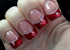 Sexie Christmas Acrylics, French Manicures, French Manicure Nails, Manicure Ideas