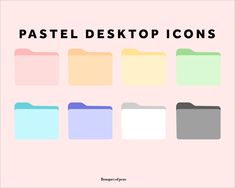 pastel desktop icons on a pink background