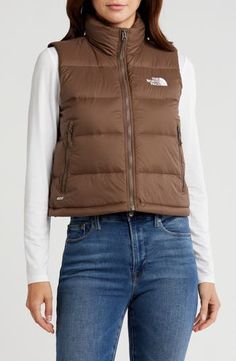 The North Face Hydrenalite Down A-Line Vest | Nordstrom Functional The North Face Puffer Jacket With Pockets, The North Face Nylon Puffer Jacket With Pockets, Casual The North Face Puffer Jacket For Hiking, North Face Vest Outfits For Women, The North Face Puffer Jacket For Hiking, Casual The North Face Nylon Puffer Jacket, Casual Nylon Puffer Jacket By The North Face, Sporty Puffer Jacket With Pockets For Hiking, Nylon Hiking Vest For Fall