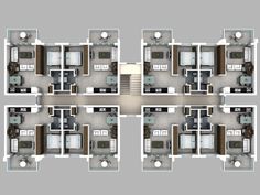 the floor plan of a three bedroom apartment with two bathrooms and an attached bathroom area