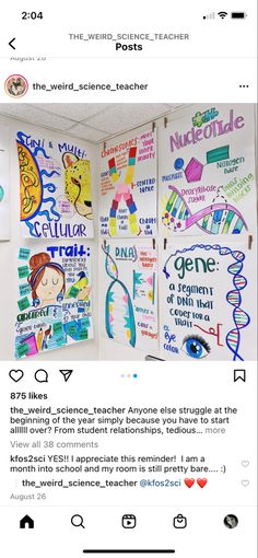 an instagram page for the word - science teacher, with pictures and words on it