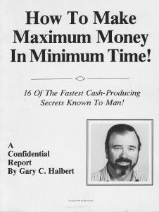 the front cover of how to make maximum money in millennium time by gary c halbert