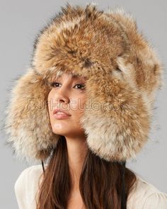 Womens Coyote Full Fur Russian Hat